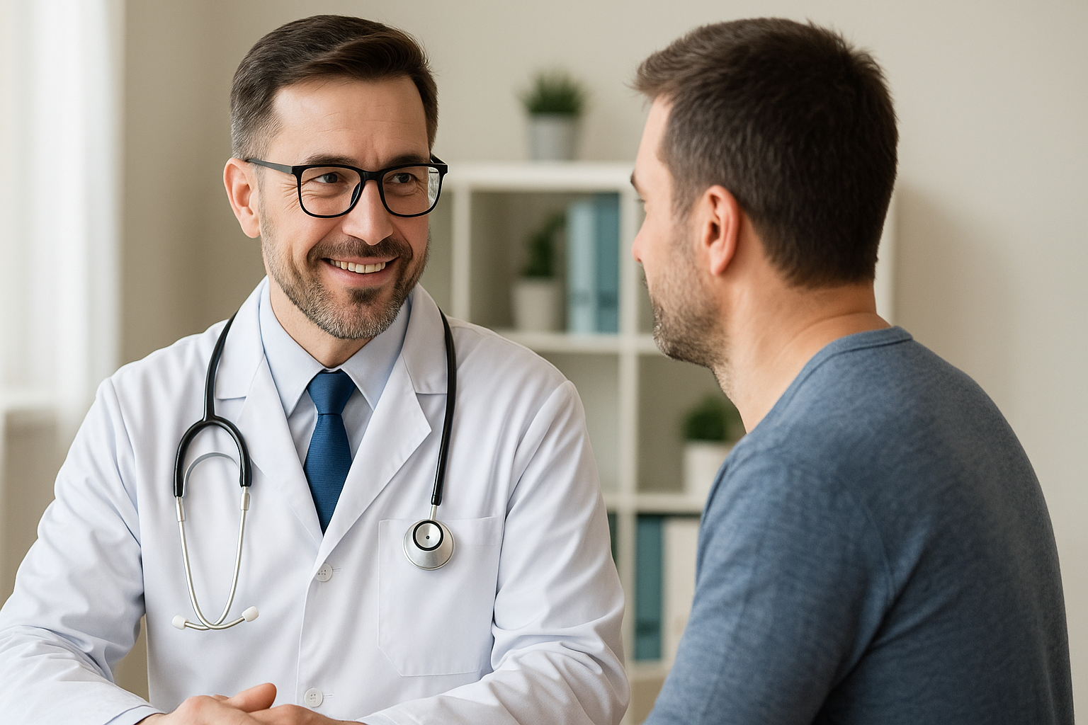 Chlap hovorí doktorovi o zmene jeho poisťovne